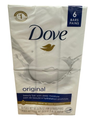 Dove Original Deep Moisturizing Beauty Bar Soap, 3.75 oz (6 Bars)