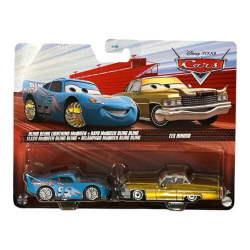 Disney Pixar Cars 2 Pack Bling Bling Lightning Mcqueen & Tex Dinoco Die-Cast New