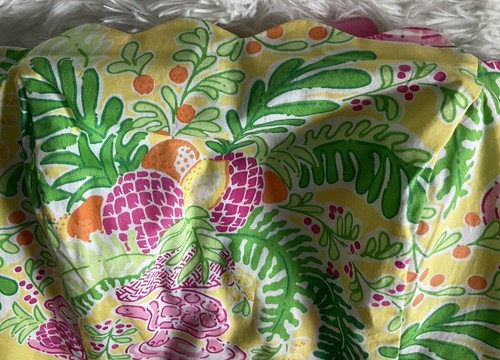 Lilly Pulitzer Lemon Sorbet Yellow Paradise Strapless Cotton Dress Size 4 - Picture 6 of 9