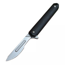 Cuchillo utilitario de bolsillo G10 reemplazar hoja bisturí EDC exterior camping cuchillo plegable