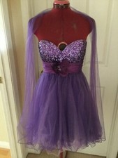 Purple Sequin Tulle Party/Quince/Sweet 16/Debut Surprise Dress XS Women/Girls 