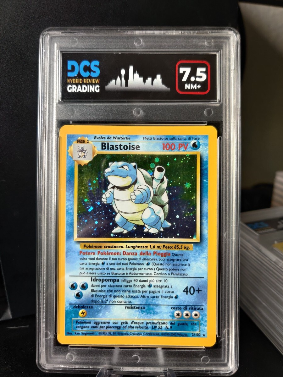 Blastoise Base Set 2/102 Holo Unlimited Rare ITALIAN DCS 7.5