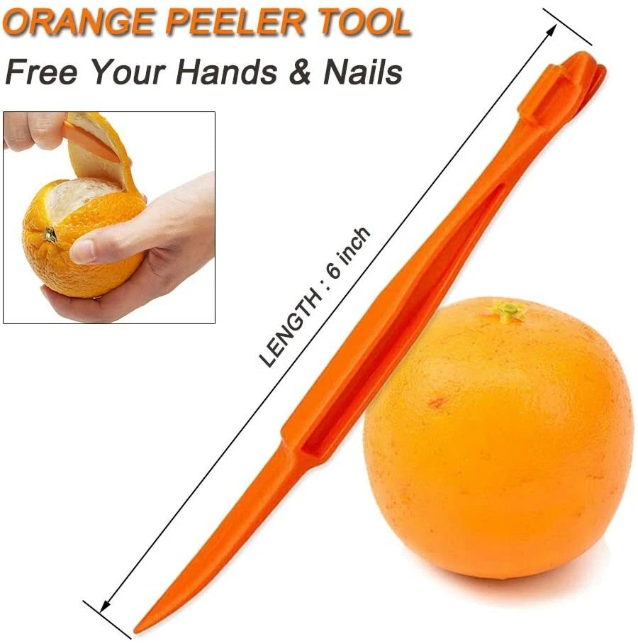 AllTopBargains 2 PC Orange Peeler Kitchen Tool Gadgets Lemon Lime Fruit Slicer Plastic Cutter