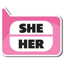 Magnet Me Up Pronoun She Her Magnet Decal, 4x5 in, Automotive Magnet for Car