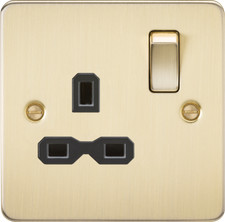 Knightsbridge Flat Plate Brushed Brass Full Range, Switches, Sockets & Dimmers!
