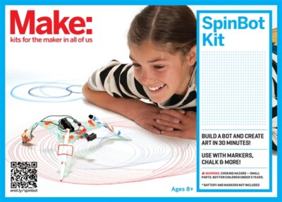 NEW Maker Shed SPINBOT Spinning Drawing ROBOT Kit STEM Toy SPIN BOT Art DIY Kids