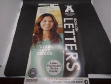 NEW NEXT STYLE ART IRON ON 1.5" WHITE FLOCKED TEXTURE ATHLETIC LETTERS 49 PIECES