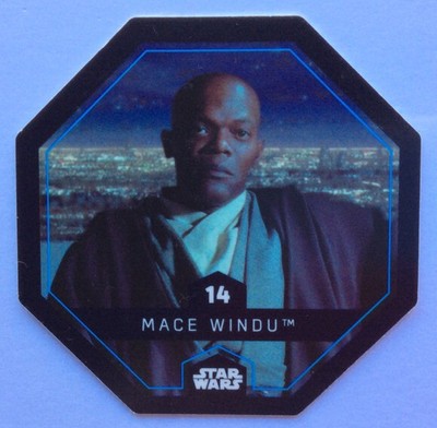 STAR WARS Token 14 MACE WINDU Cosmic Shells E.Leclerc Collector Image .