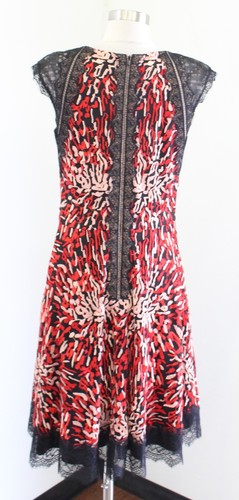 Tadashi Shoji Ariel Embroidered Lace Fit and Flare Evening Cocktail Dress Red 10 - Picture 10 of 10