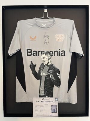 Leverkusen Shirt Portrait Florian Wirtz handgemalt und signiert Castore L