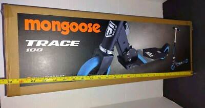 Mongoose Trace 100 Youth Child Kick Folding Scooter Black Blue New Sealed