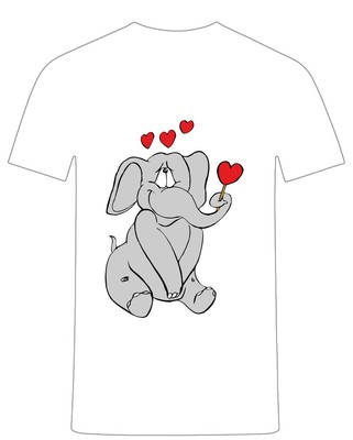 T-Shirt Shirt weiß Damen Herz Liebe Freundschaft Elefant Kuh Hund Pinguin