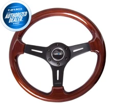 NEW NRG Steering Wheel Classic Wood Grain Black Spokes 330mm+HARDWARE ST-015-1BK