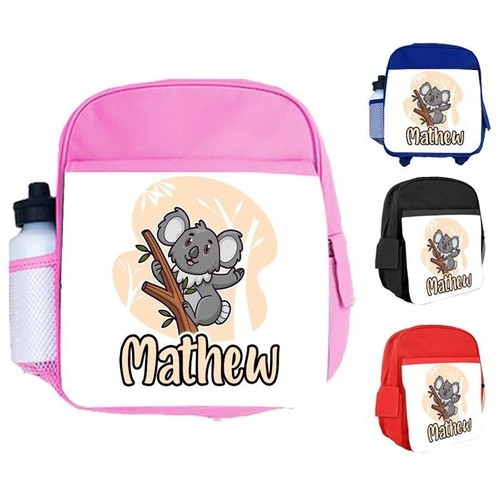Personalised Backpack Any Name Kids Koala Design Girls Children Bag 108 - Picture 5 of 12