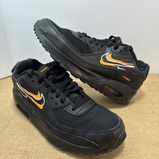 Nike AIR MAX Boys Youth Sz 7 Black with Orange/ Black Swish DV7146-001