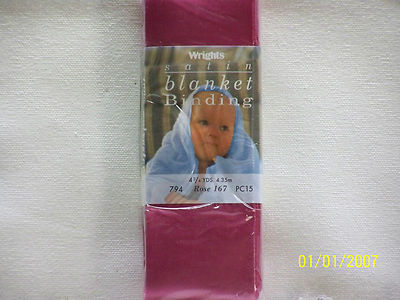 Wrights Satin Blanket Binding = Now 6 Great Colors! 2'' x 4 3/4'' yds