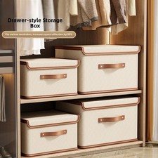 Foldable Oxford Fabric Storage Box with Flip Top for Clothes and Other Items