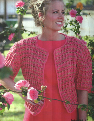 AMERICANA JACKET SWEATER 5 SIZES WOMEN'S CROCHET PATTERN INSTRUCTIONS