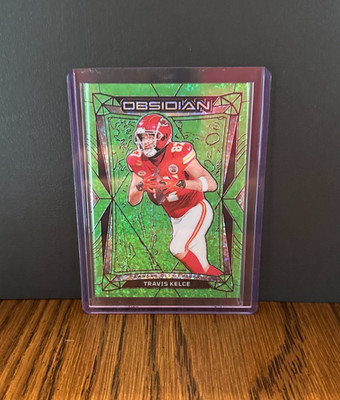 Travis Kelce KC Chiefs 2024 Panini Obsidian Jade International Parallel Card /6