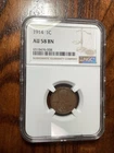 Beautiful High Grade 1914 Lincoln Cent.  NGC GRADED AU 58 BN