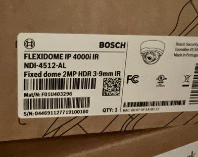 Bosch NDI-4512-AL FLEXIDOME IP 4000i IR 2MP HDR IR Dome IP Camera NEW (BX65)