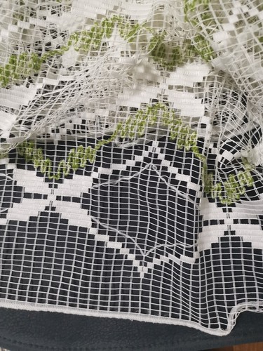 Curtain 2 Large Curtains Thick Tulle Curtain Vintage 60s 70s - Picture 13 of 24