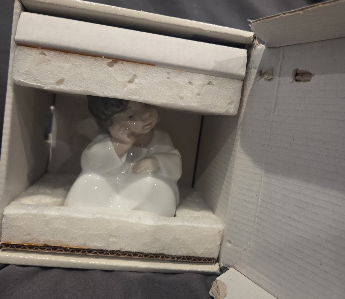 Lladro 4539 “Angel Thinking” Mint Condition Original Box Free