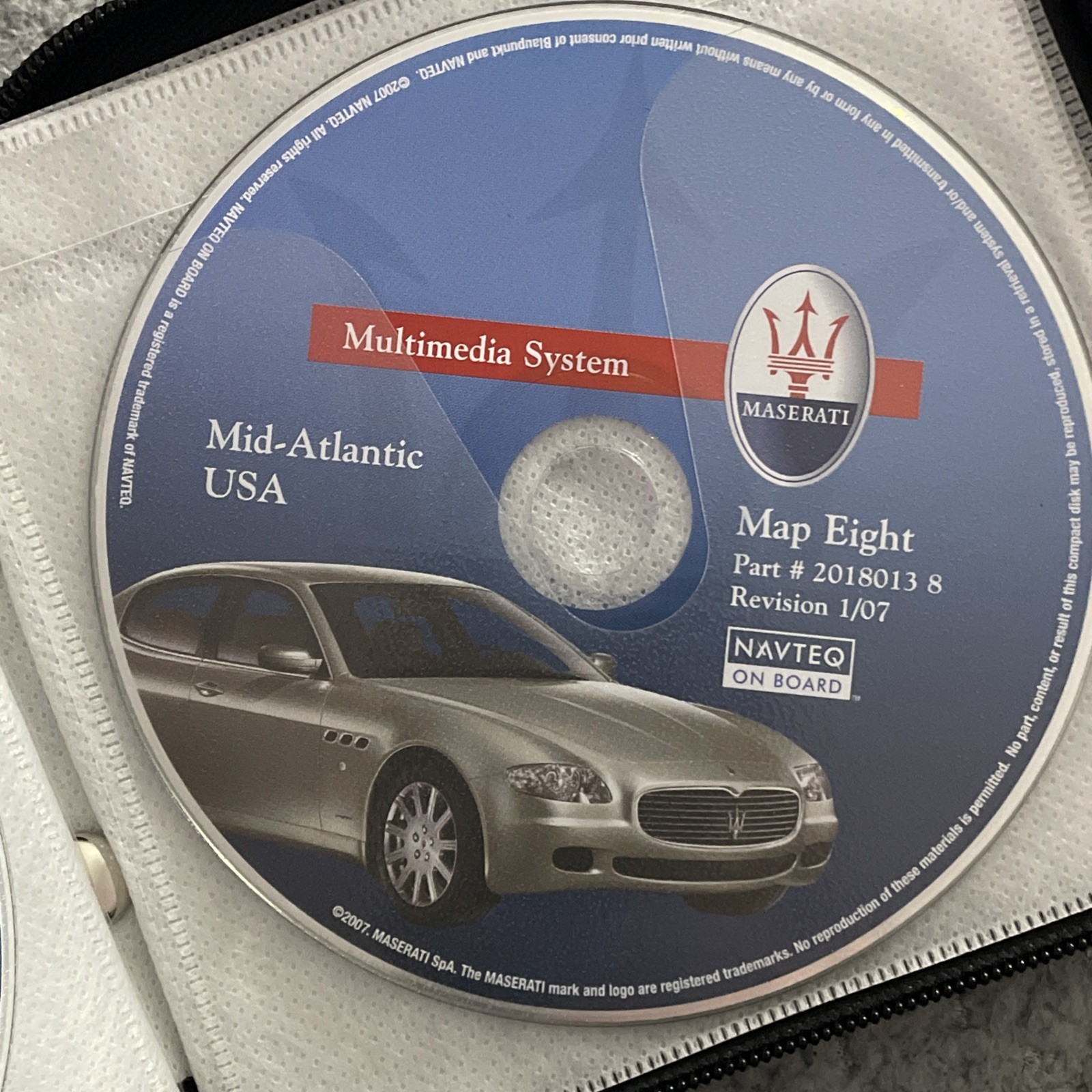 MASERATI GPS NAVIGATION DISCS CD OEM Maps  W/Case 1/07 Revision