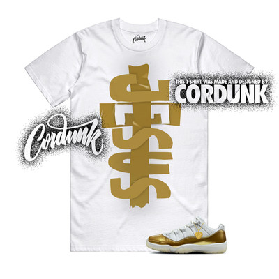 11 Metallic Gold Low White Team Dunk Vapormax Air Force T Shirt Match JESVERT