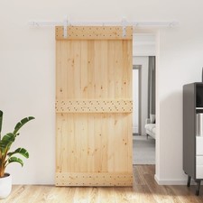 Porta Scorrevole con Set Hardware 100x210cm Legno Massello Pino vidaXL