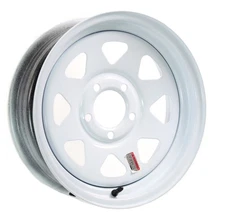 eCustomrim Trailer Rim Wheel 15" 15X6 5 Lug Steel Highway Wheel White Spoke