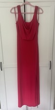 NEW Pink Evening Dress Cowl Neck Front & Back Beaded Straps Uk 12 Prom Wedding