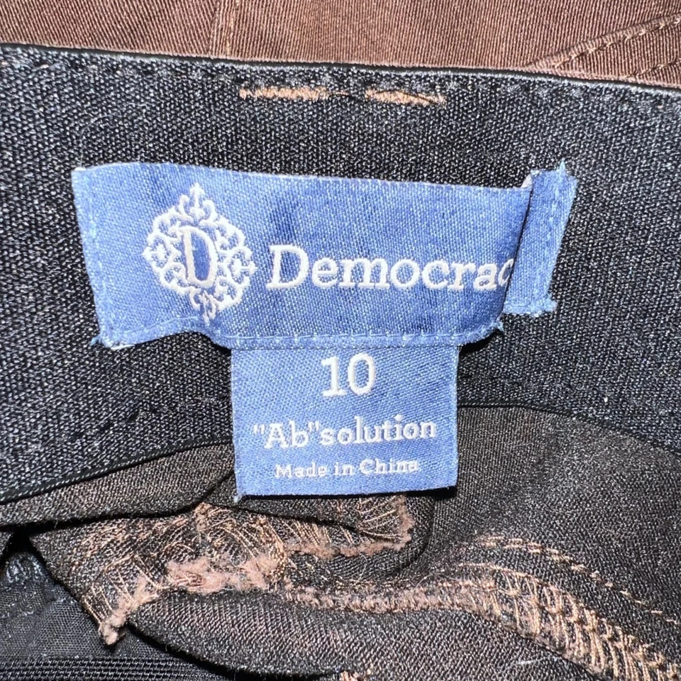 Джинсы Democracy Ab Solution прямые штанины размер 10 коричневые повседневные эластичные - Изображение 3 из 4