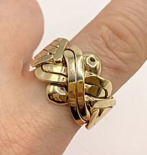 9 ct Gold Six Piece Puzzle Ring 9k 375 Yellow Gold - Size W