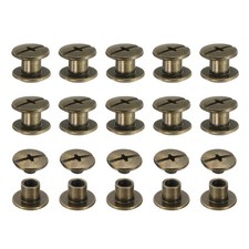 Chicago Screw 60 Set M5 x 6mm Metal Phillips Head Screw Rivets Bronze Tone
