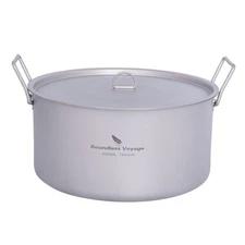 Boundless Voyage Outdoor Camping Titanium Pot 5.0L Stockpot with Lid Folding ...