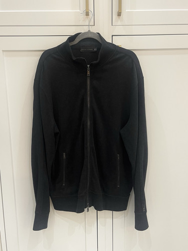 Ralph Lauren Black Label Herren Jacke Reißverschluss Cardigan Lederbesatz Jacke Gr. XXL EUC - Bild 1 von 11