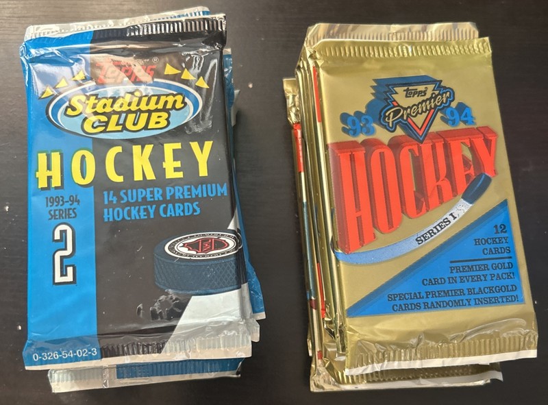 1993-1994 Topps Stadium Club Series 2 And Topps Premier Hockey -10 Packs Of Each