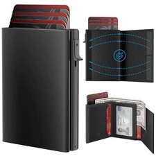 Minimalist Slim RFID Blocking Wallet Metal Credit Card Holder Anti-Theft Case