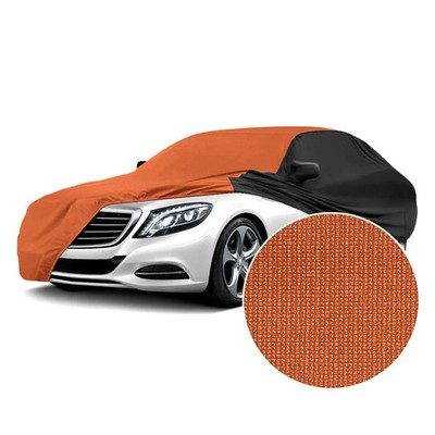 Coverking Satin Stretch Indoor Inferno Orange Custom Car Cover w Black Sides