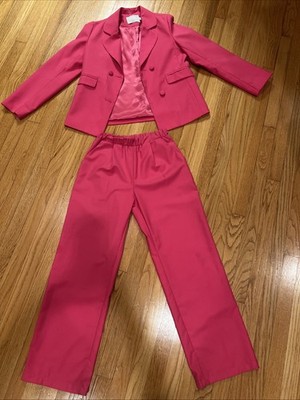 Designer Beautiful Bright Pink Pants Suit Set For Girls Size 11-12Y