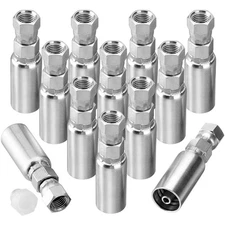 Racewill 12 Pack Hydraulic Hose End Fittings 1/4 I.D. Hose x 1/4 JIC 37° Fema...