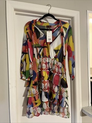 NWT Isle by Melis Kozan Gardy Dress in multi-colored Elysee print. Size S