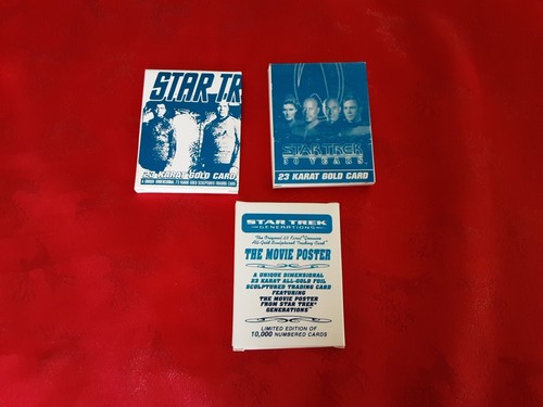SkyBox Limited Edition Star Trek 23 Karat Gold Sammelkarten 3er Set