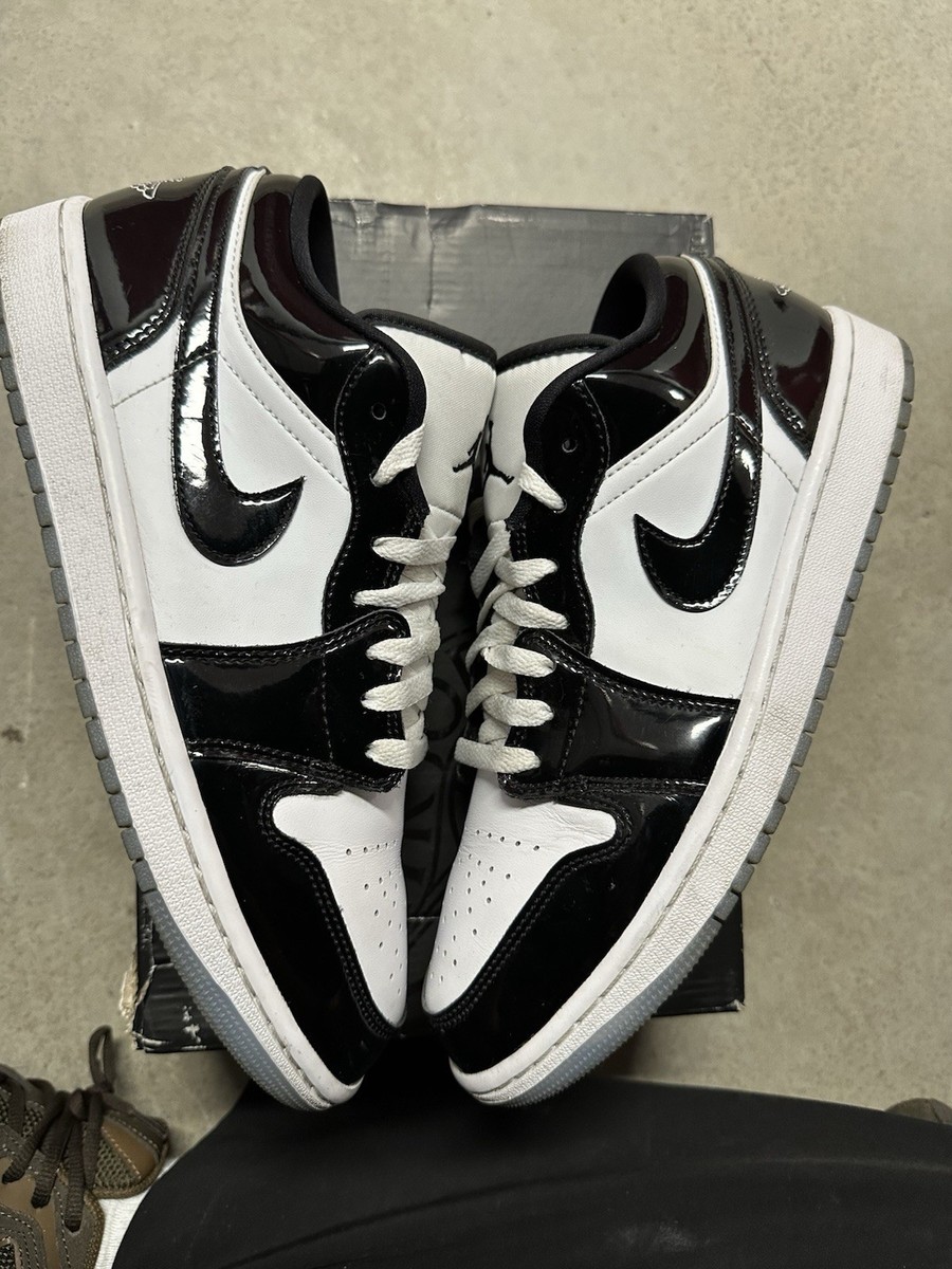 Air Jordan 1 Low SE Concord Black White Patent Metallic - Size 9.5
