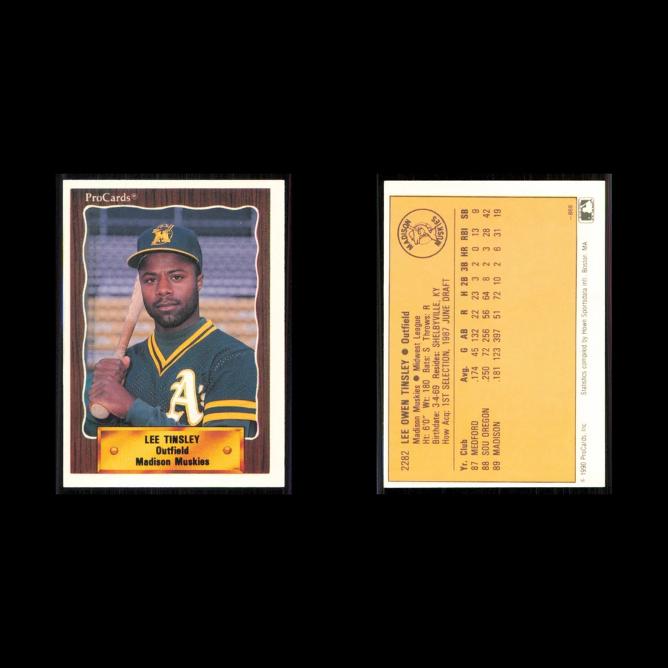 Lee Tinsley #2282 1990 ProCards Madison Muskies Baseball Card MLB NM - Image 3 of 3