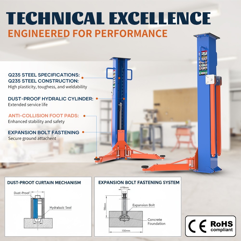 Free Shipping 8000LB 2 Post Car Lift Automotive Hoist Equipment CE Certified