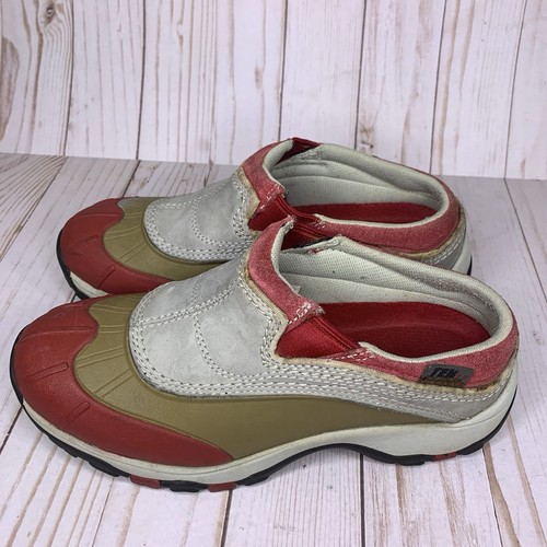 LL BEAN Botas de Pato Cuero Rojo Gris Sin Cordones Impermeables para Mujer 6 Parte Superior Baja Tek 2.5 - Imagen 4 de 11