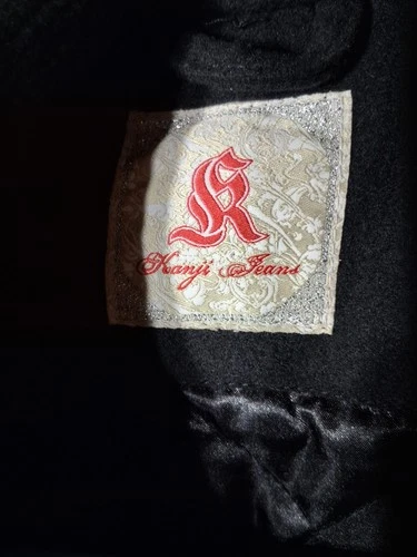 Kanji Jeans Men's Jacket Size 4XL Black Embroidered Wool Leather Vintage Unused  image 5