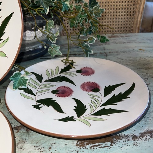 Set of 4 Vintage Stangl Pottery Dinner Plates THISTLE 1950-1967 MCM 10”D EUC - Picture 5 of 7